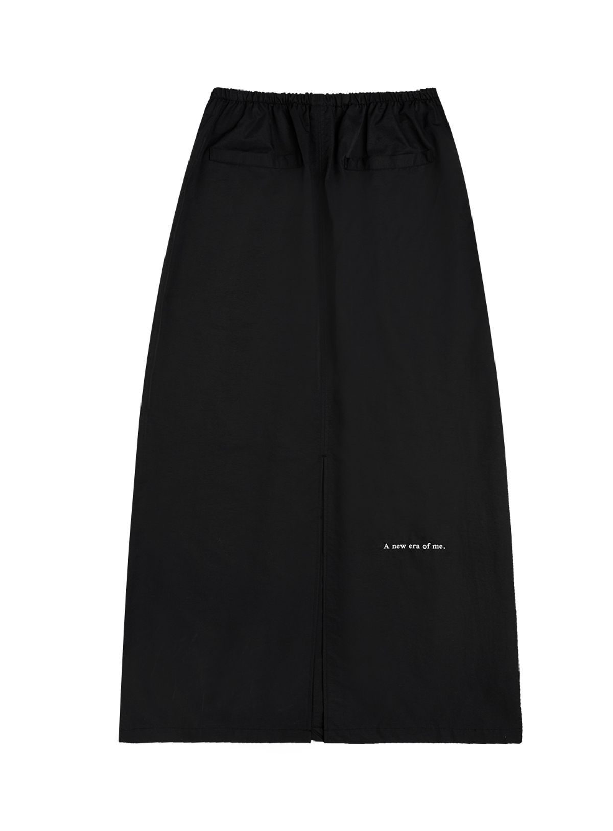 인터레스트(INTEREST) BACK SLIT WINDBREAKER SKIRT_BLACK