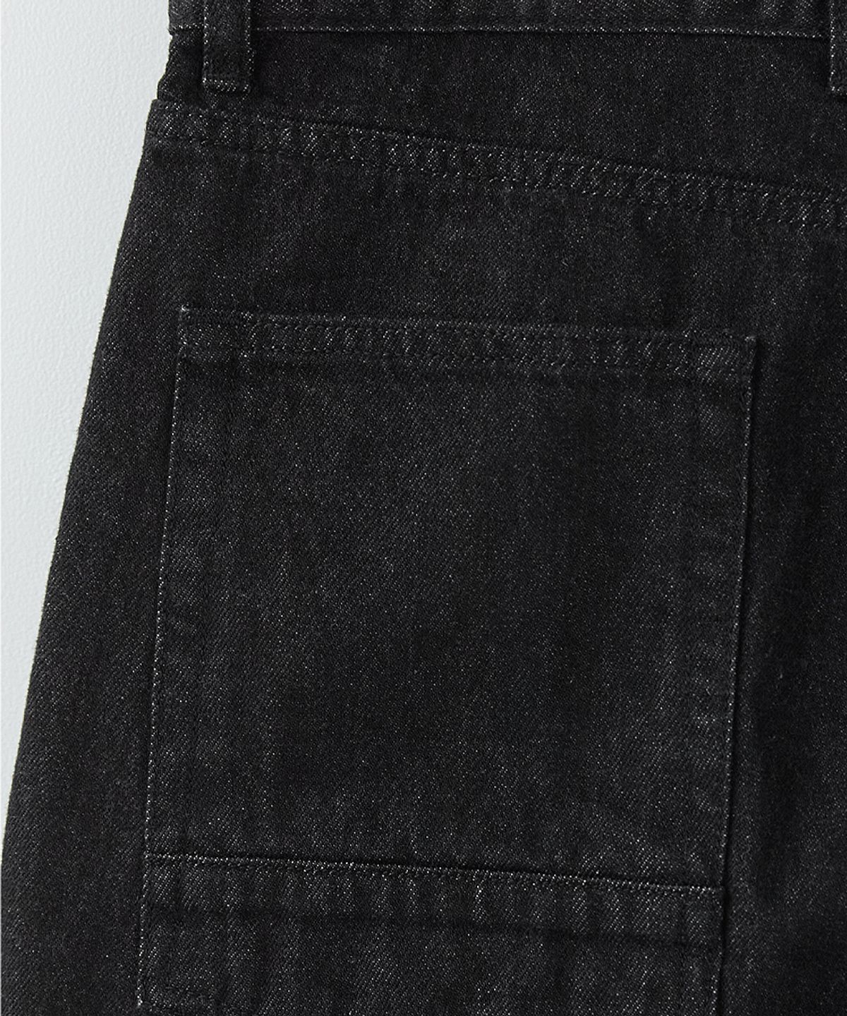 러프사이드(ROUGHSIDE) Drape Denim Pants Black