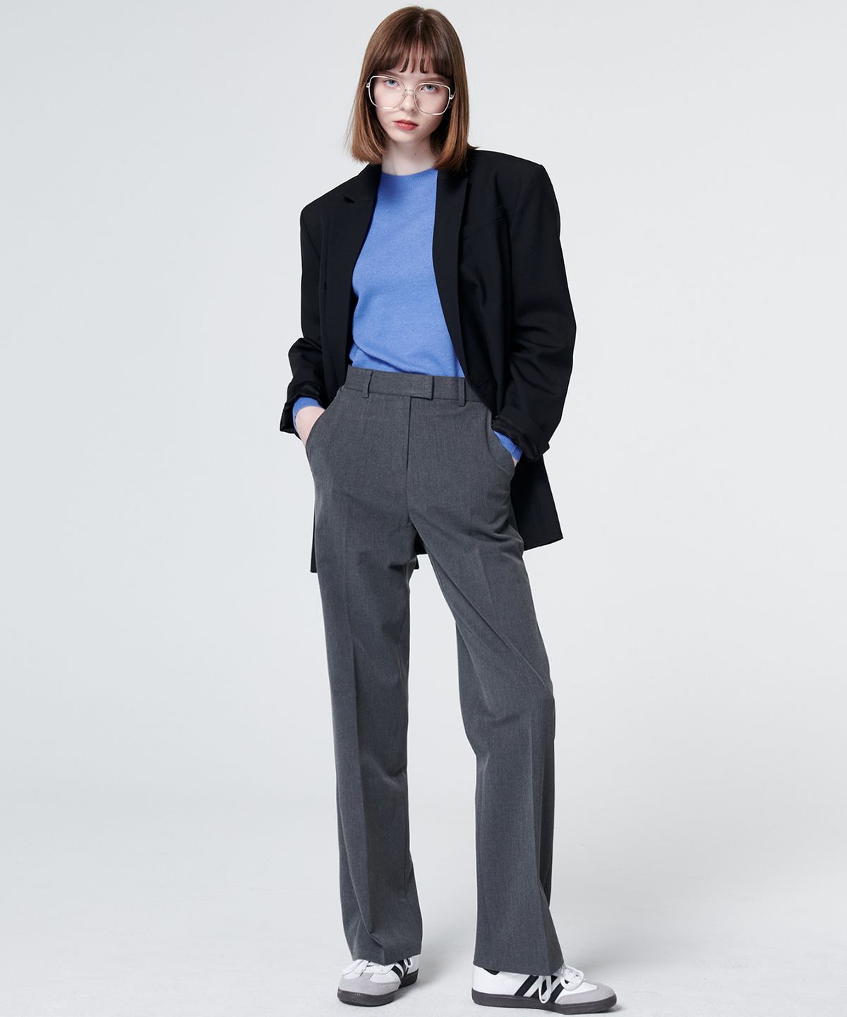 마롭(MALOUPE) 2126 스트레치 세미 와이드 팬츠 (다크그레이)