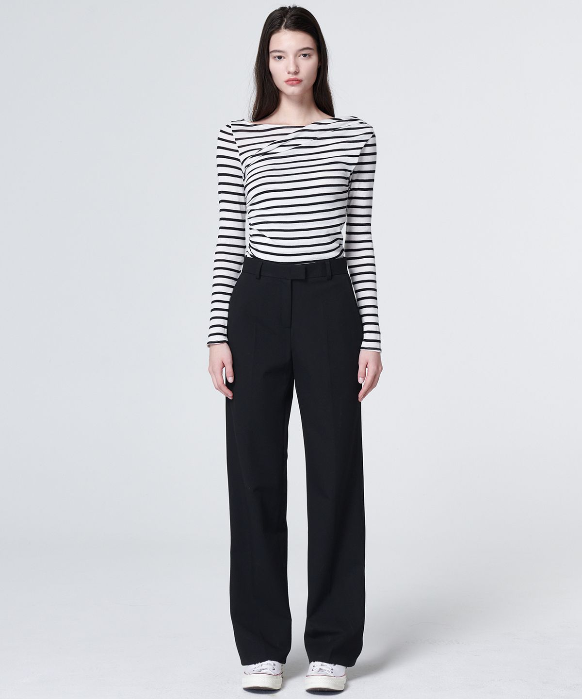 마롭(MALOUPE) 2126 스트레치 세미 와이드 팬츠 (다크그레이)
