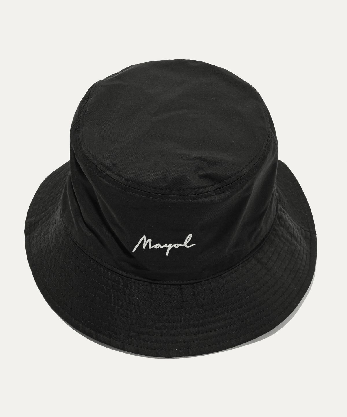 마욜(MAYOL) 자수 리버서블 버킷햇_블랙 (화이트)