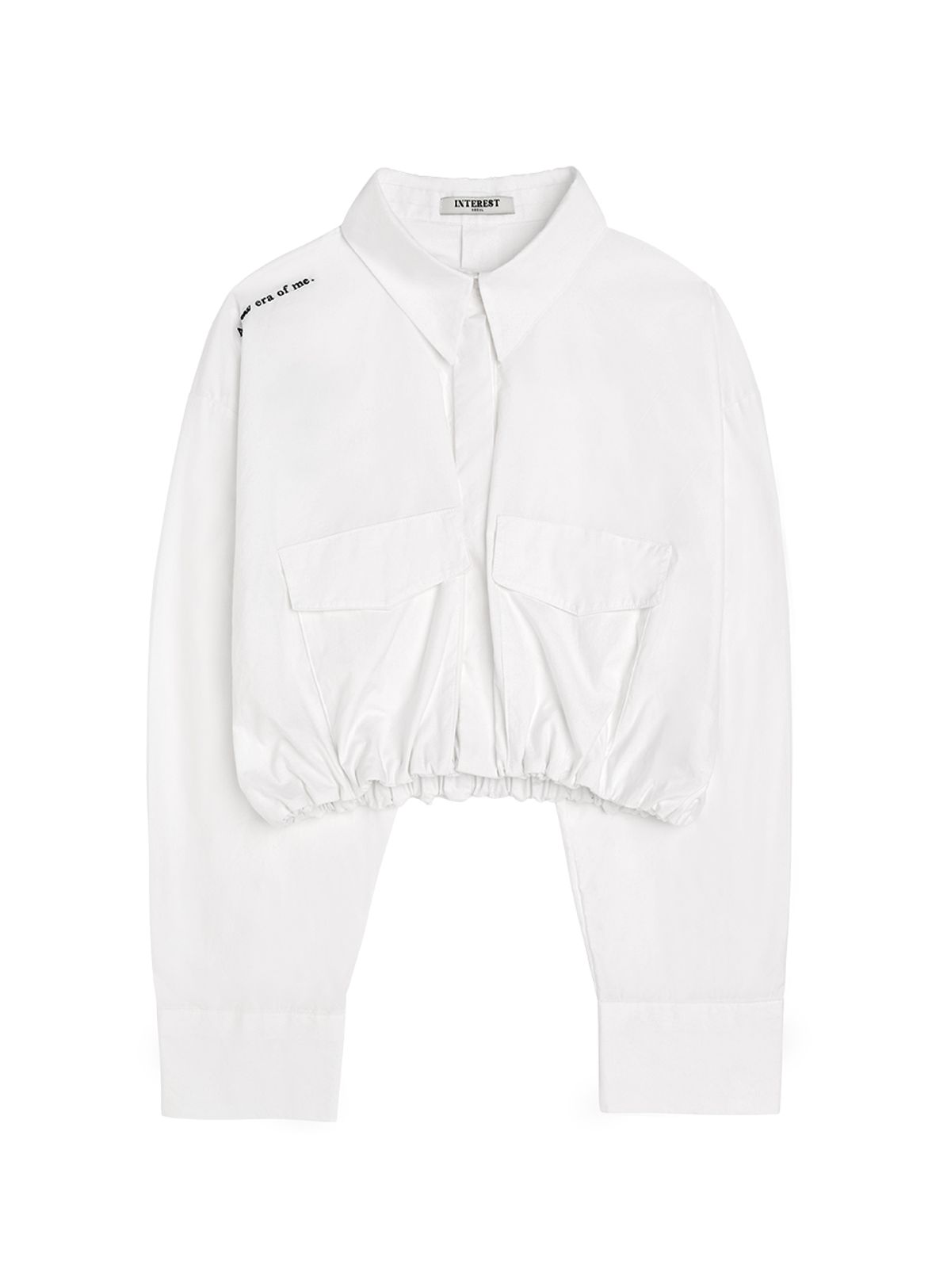 인터레스트(INTEREST) CROP BAND SHIRTS_WHITE