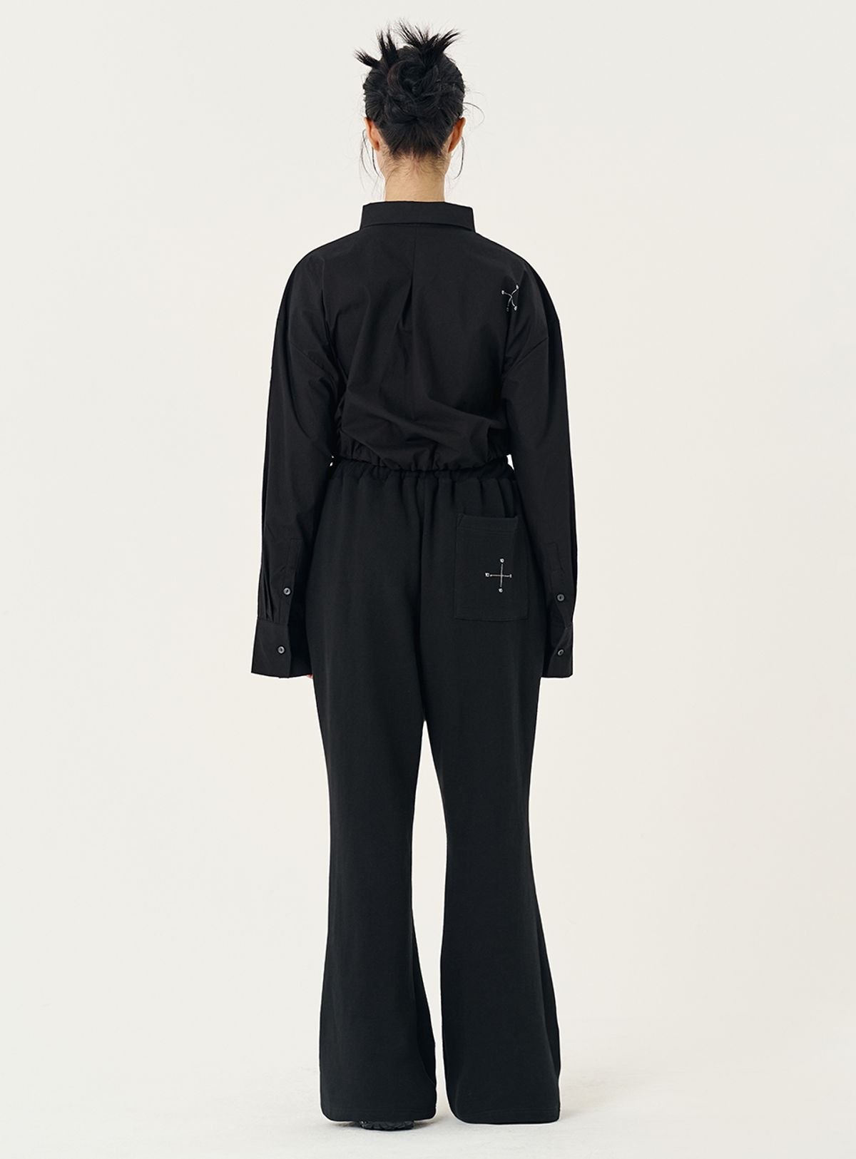 인터레스트(INTEREST) CROP BAND SHIRTS_BLACK