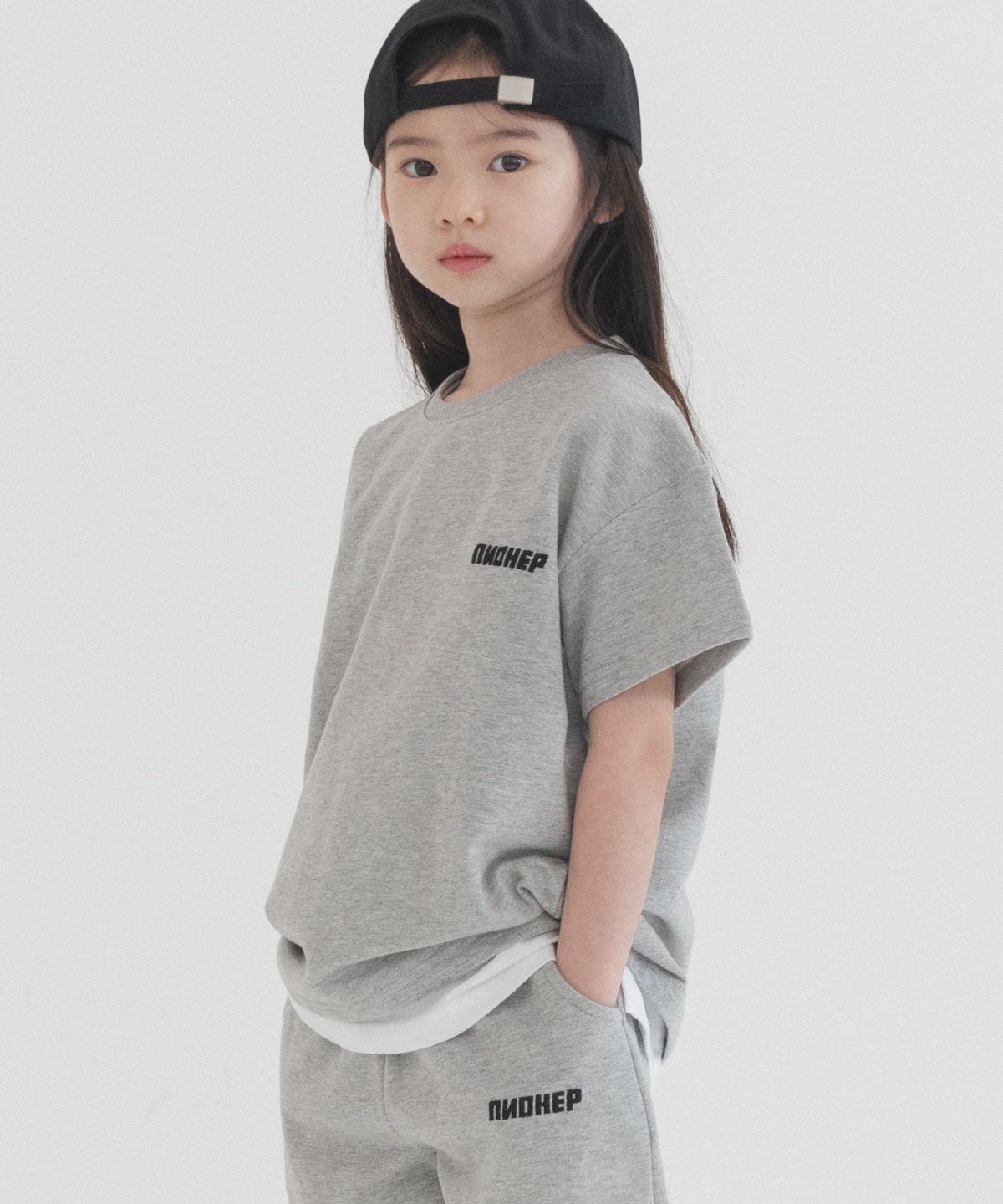 피아네르 키즈(PIANER KIDS) [2 PACK] 로고 자수 오버핏 반팔 (4color)
