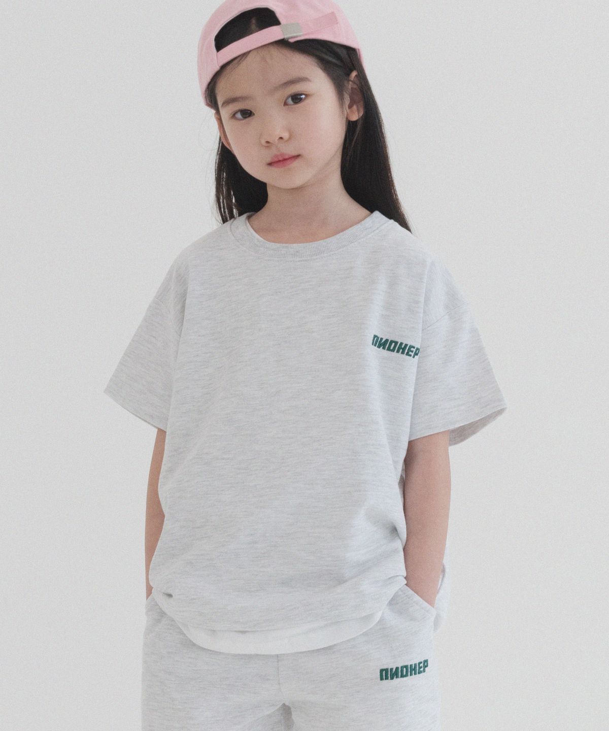 피아네르 키즈(PIANER KIDS) [2 PACK] 로고 자수 오버핏 반팔 (4color)