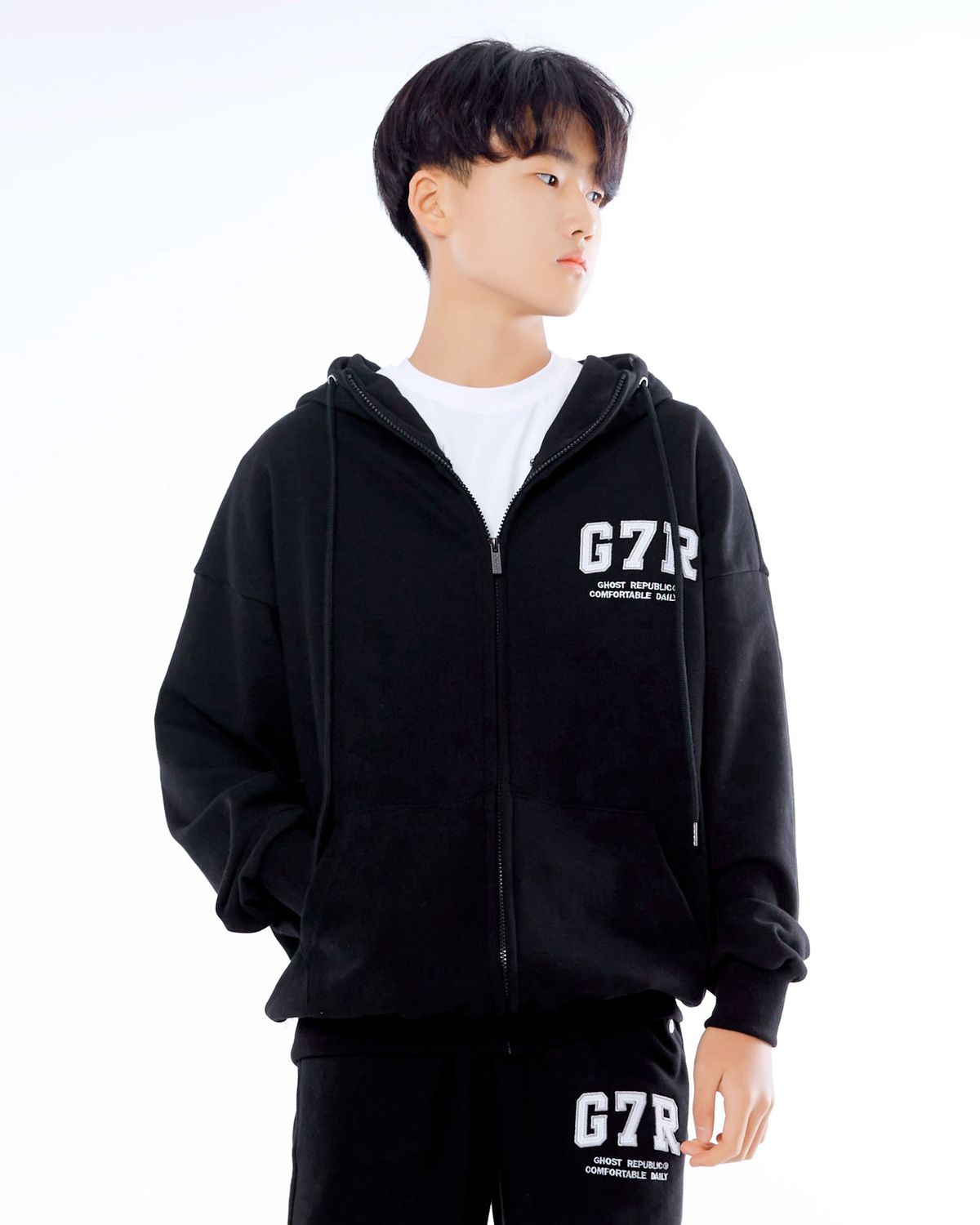 고스트리퍼블릭 주니어(GHOST REPUBLIC JUNIOR) 주니어 G7R 아치드 오버핏 후드집업 JHZ-J271 - 사이즈 ...