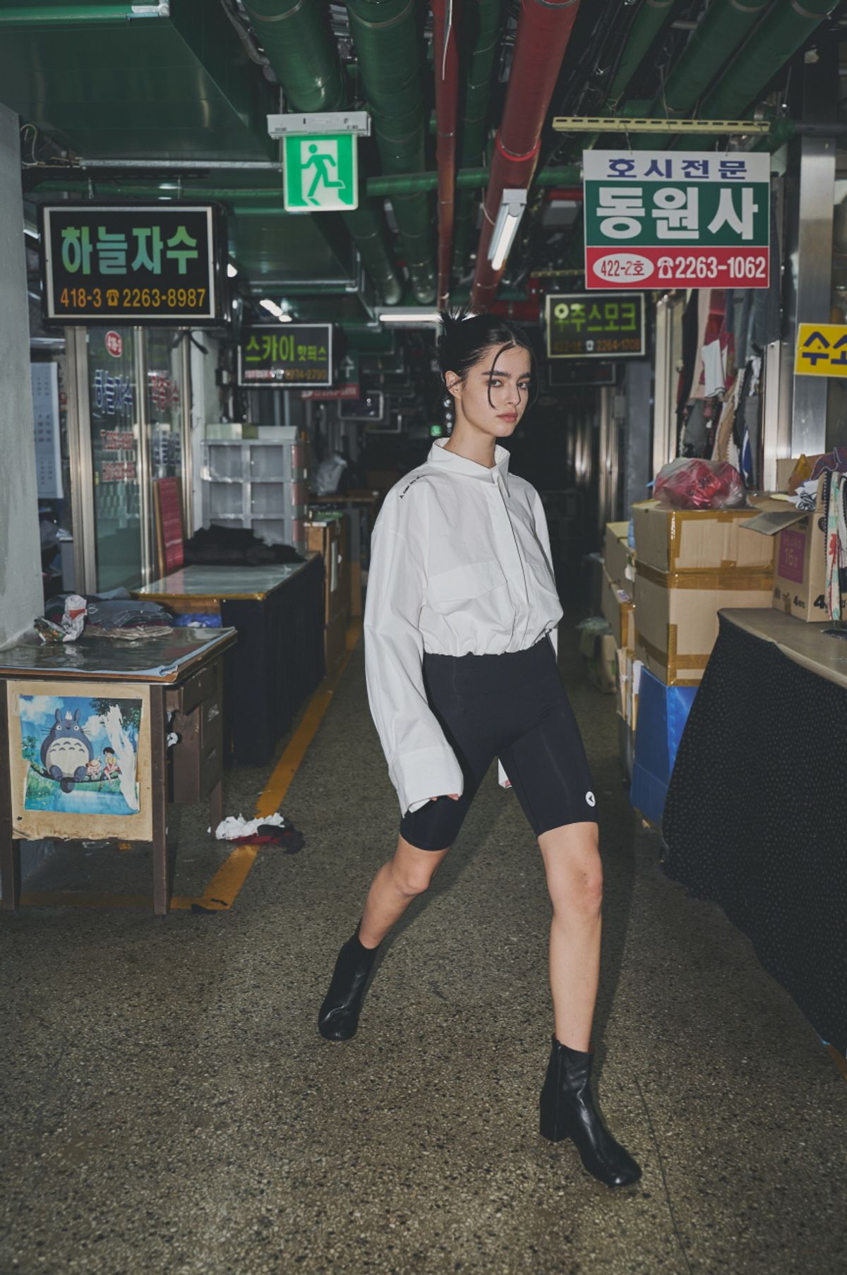인터레스트(INTEREST) 420N HIGH TENSION SPAN BIKER SHORTS_BLACK