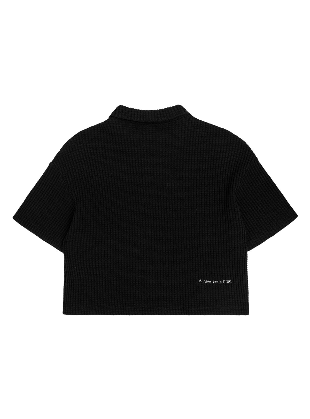인터레스트(INTEREST) CROIFFLE POLO SHIRT_BLACK