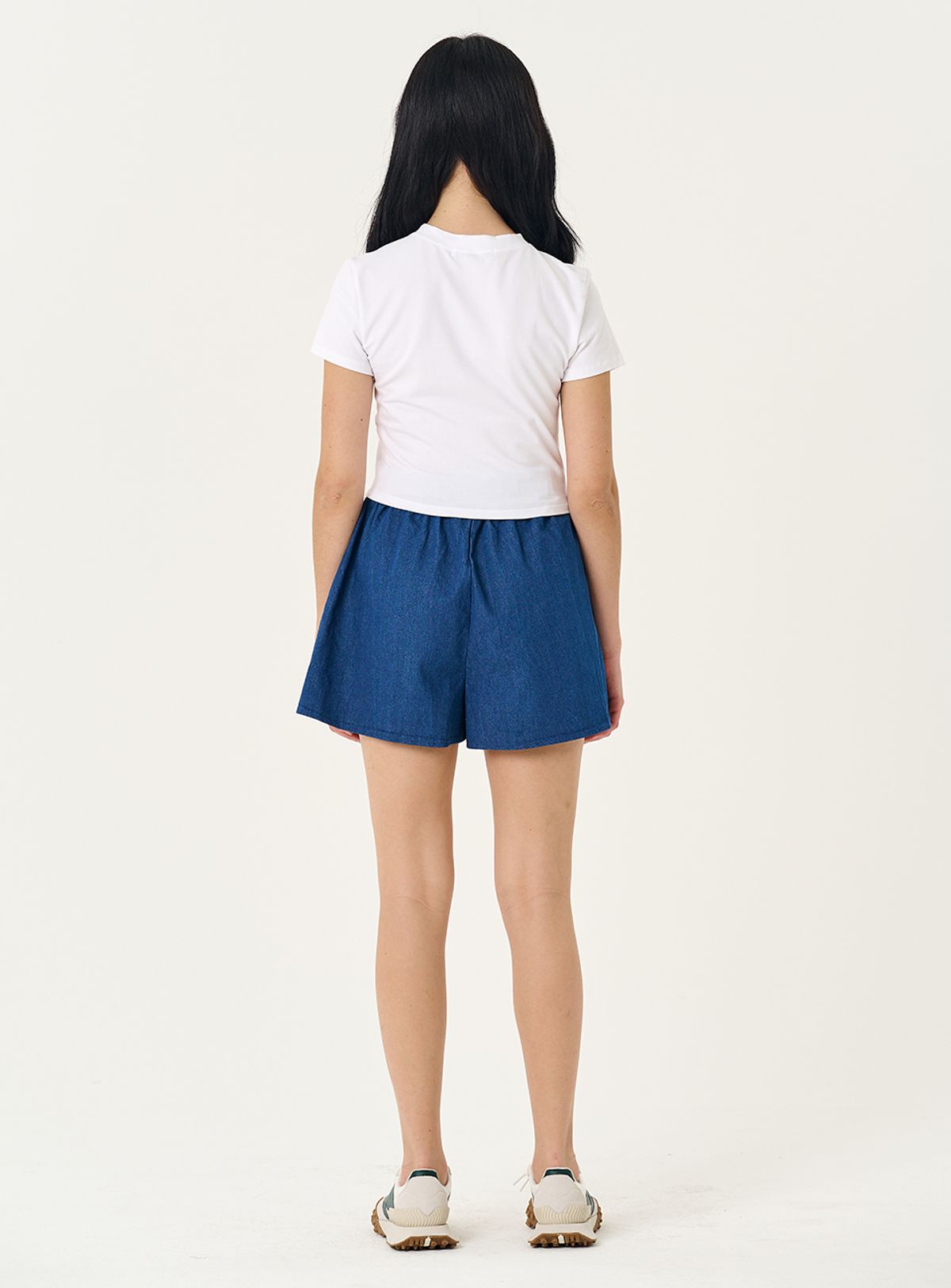 인터레스트(INTEREST) TULIP LINE DENIM SHORTS_BLUE