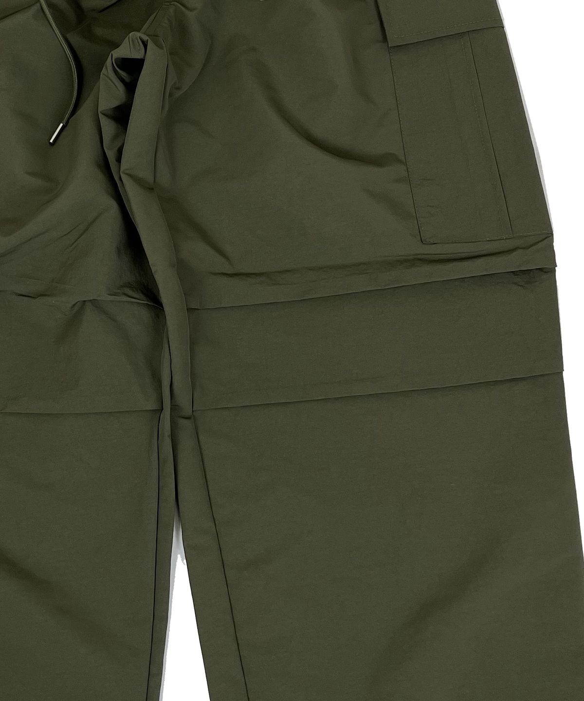 스케이터락(SK8ER ROCK) Knee tuck cargo nylon wide pants dark khaki