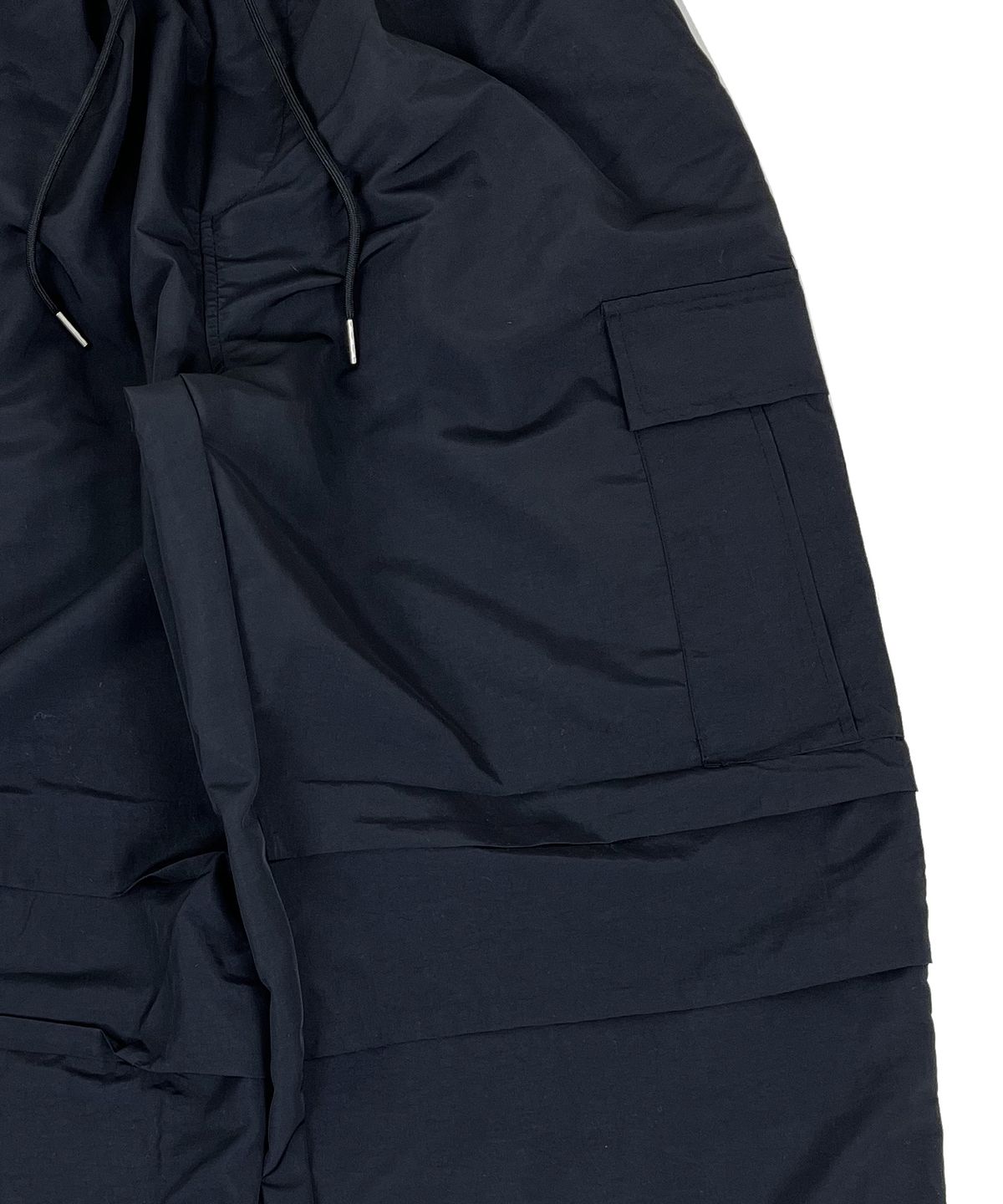 스케이터락(SK8ER ROCK) Knee tuck cargo nylon wide pants black