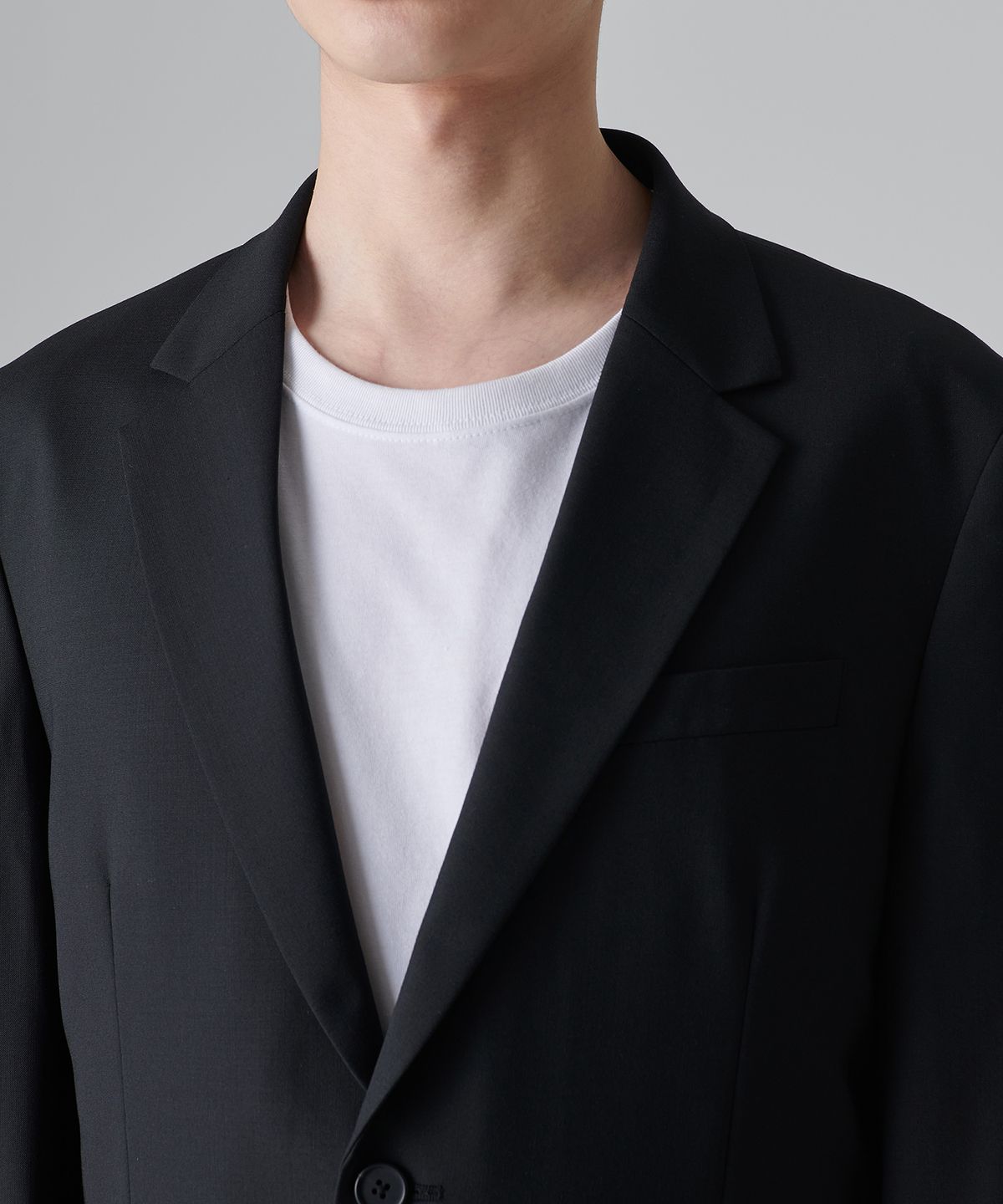 무신사 스탠다드(MUSINSA STANDARD) 썸머울 릴렉스드 베이식 블레이저 [블랙]