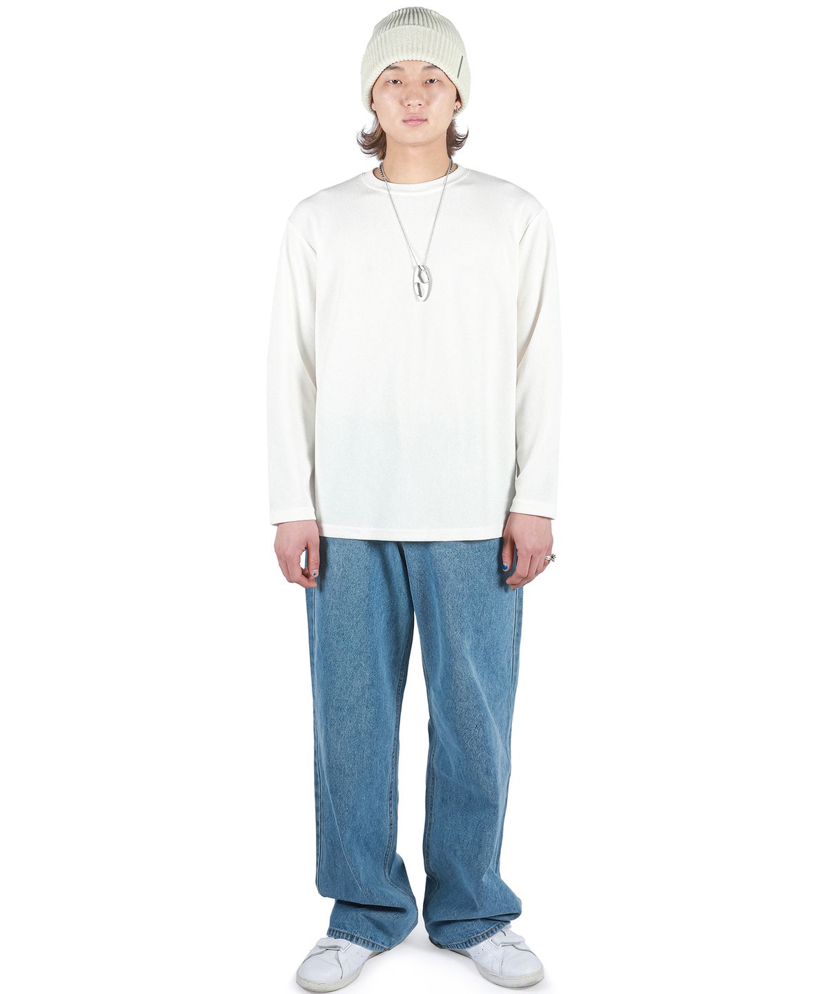 씨웨어 바이 더 지니어스(C WEAR BY THE GENIUS) 에센셜 니트 티셔츠 화이트