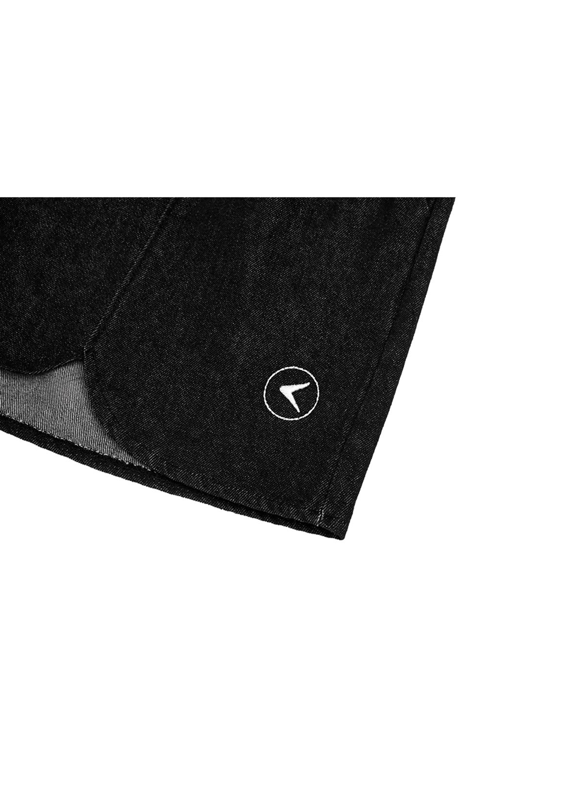 인터레스트(INTEREST) TULIP LINE DENIM SHORTS_BLACK