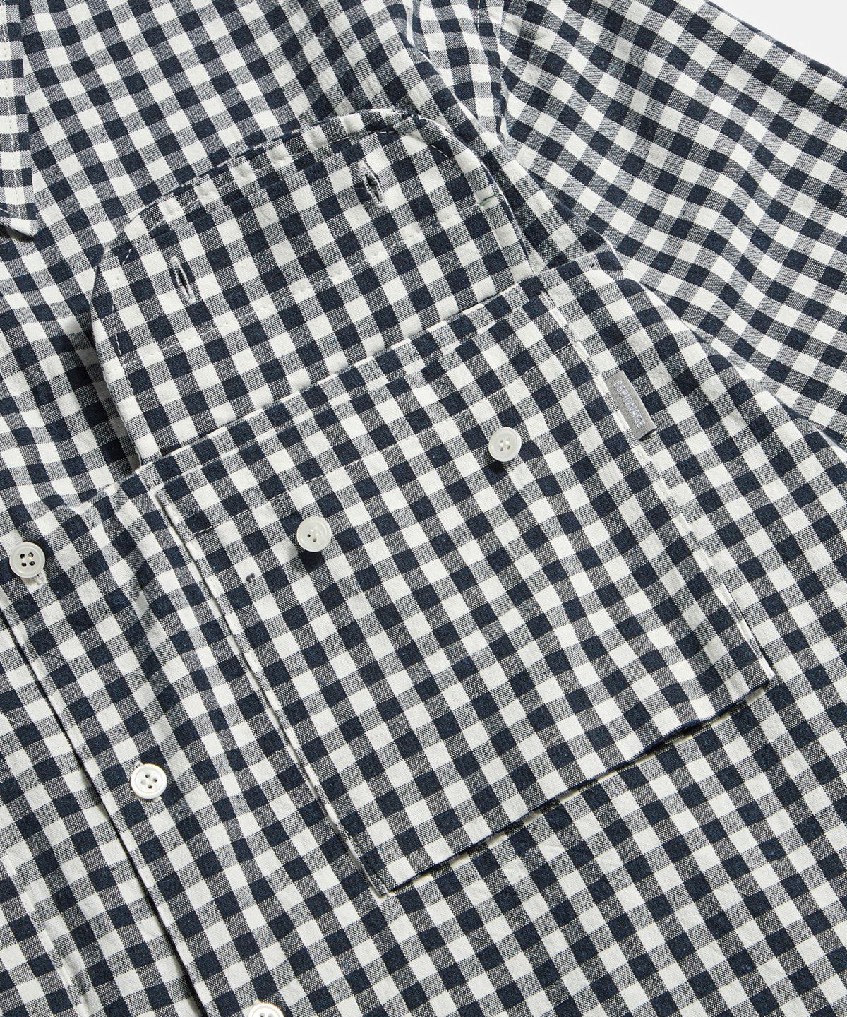 에스피오나지(ESPIONAGE) Double Pocket Gingham Shirt Navy