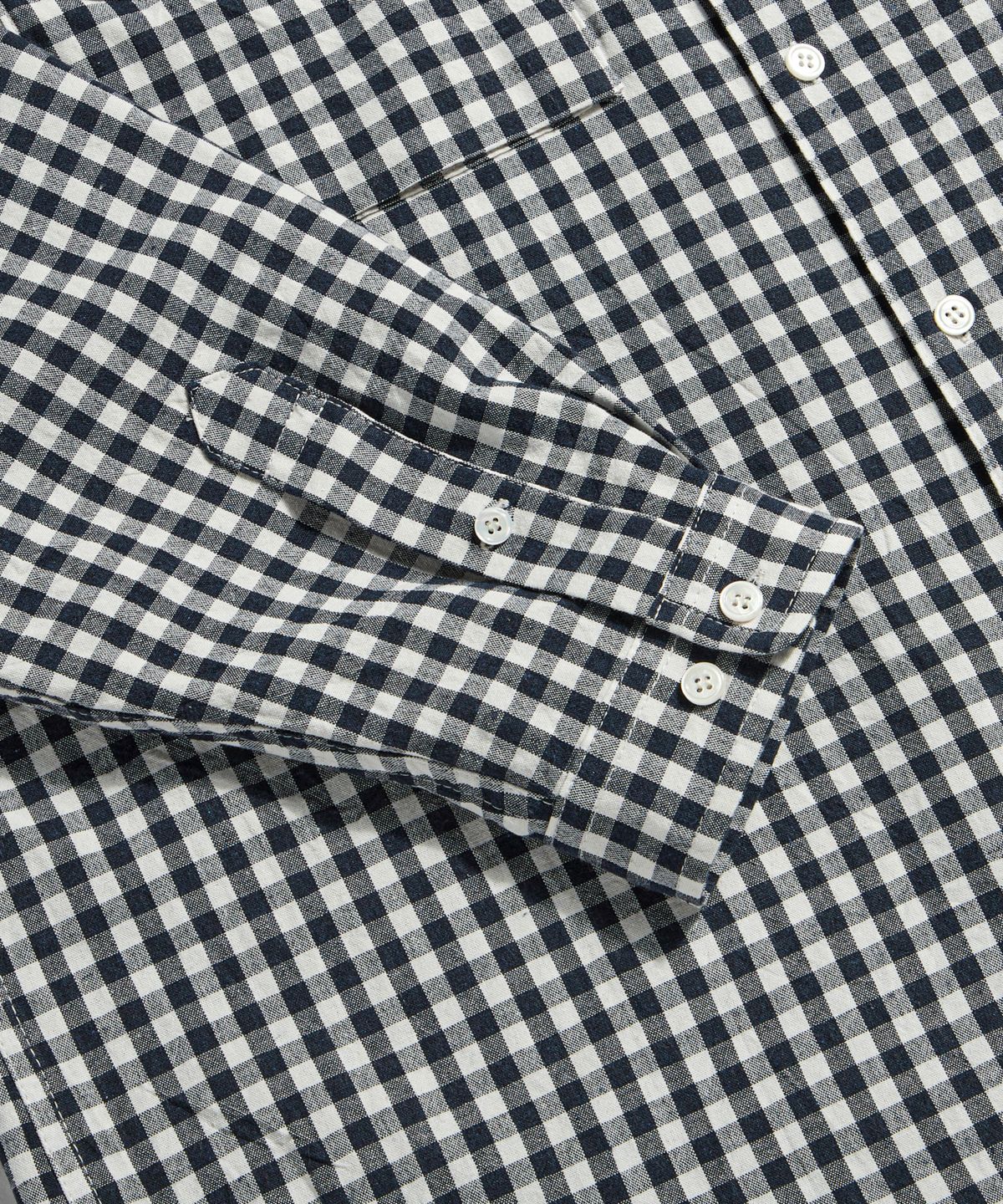 에스피오나지(ESPIONAGE) Double Pocket Gingham Shirt Navy