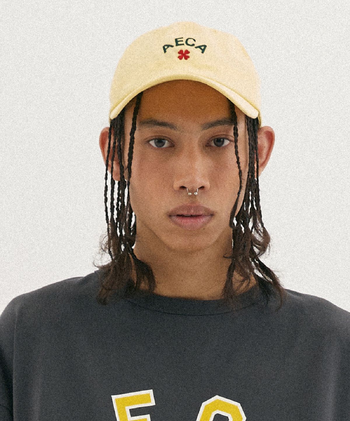 에이카화이트(AECA) AECA CLOVER LOGO CAP-LEMON
