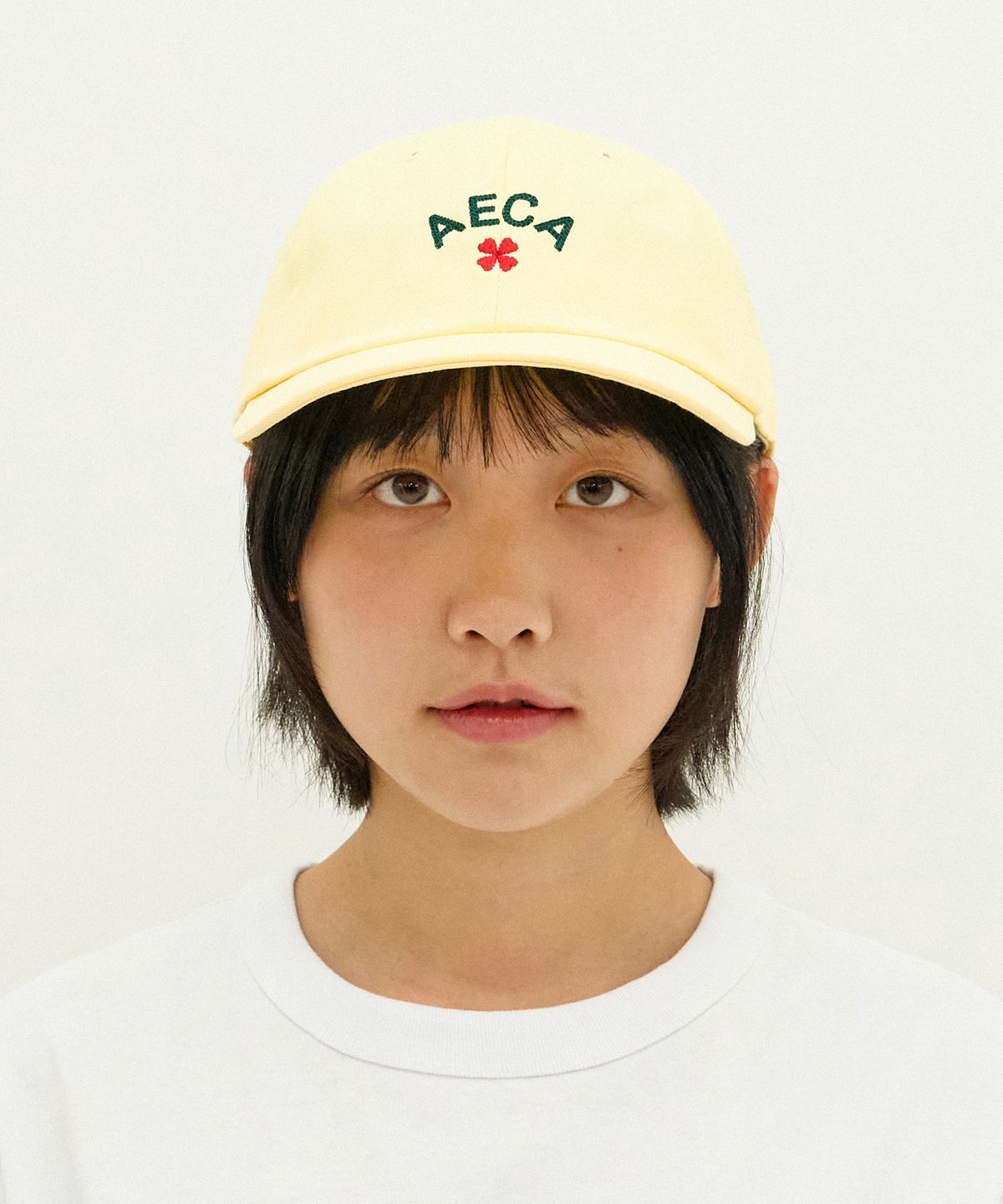 에이카화이트(AECA) AECA CLOVER LOGO CAP-LEMON