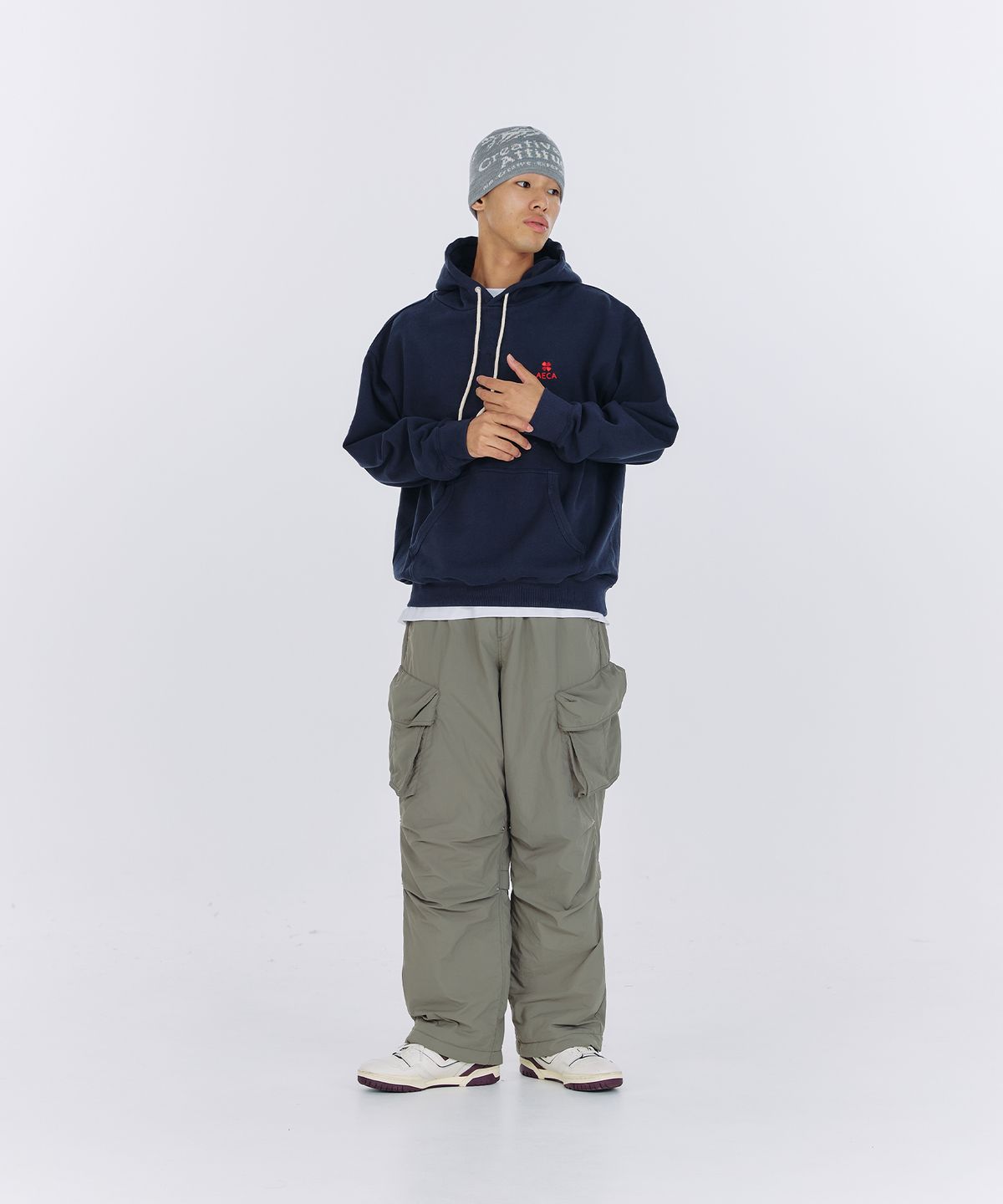 에이카화이트(AECA) EVERYDAY AECA CLOVER HOODIE-LIGHT GREY