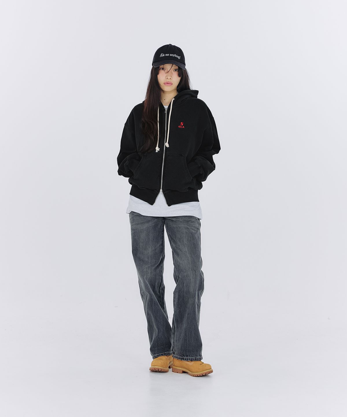 에이카화이트(AECA) EVERYDAY AECA CLOVER ZIP UP HOODIE-GREY