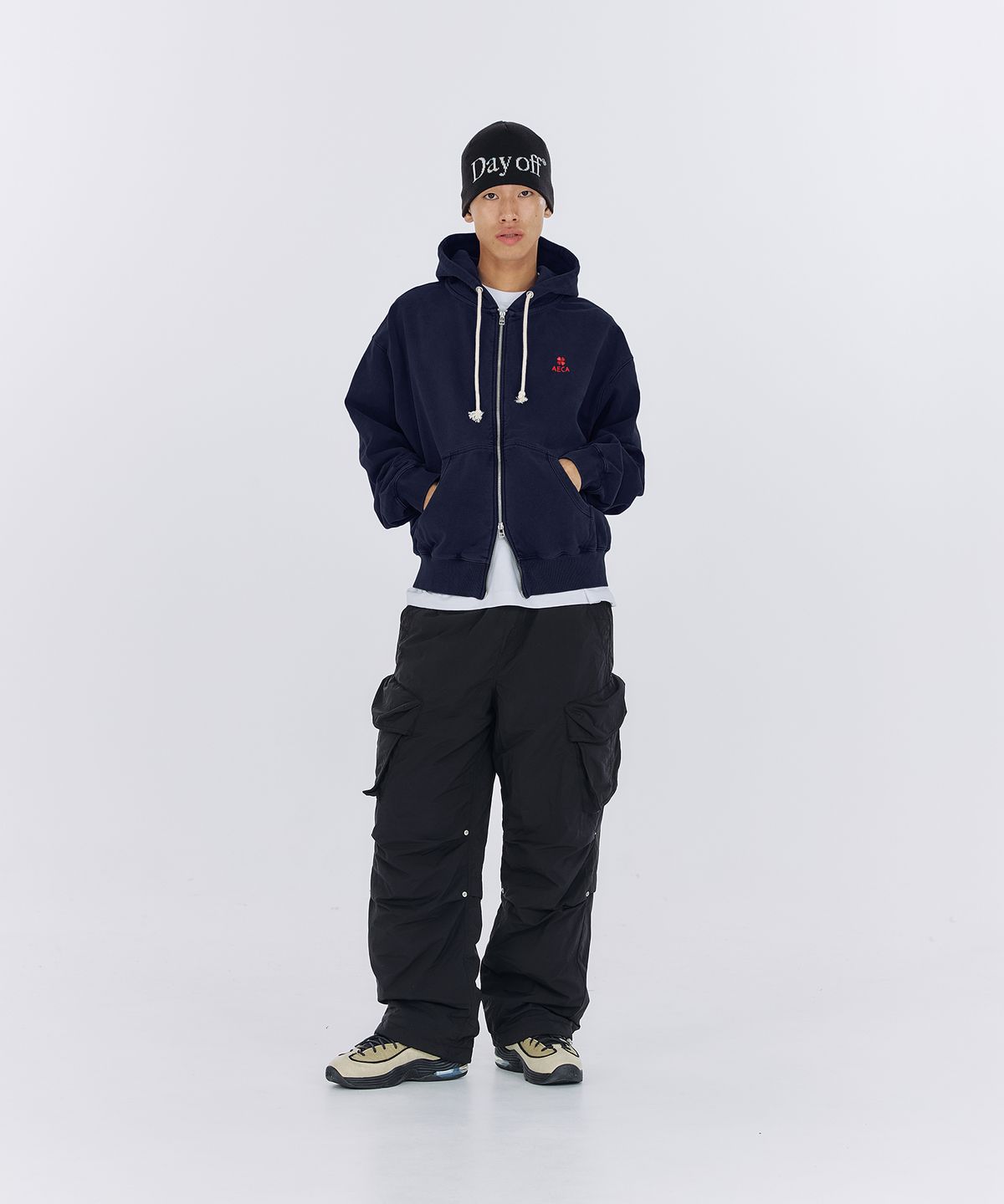 에이카화이트(AECA) EVERYDAY AECA CLOVER ZIP UP HOODIE-GREY