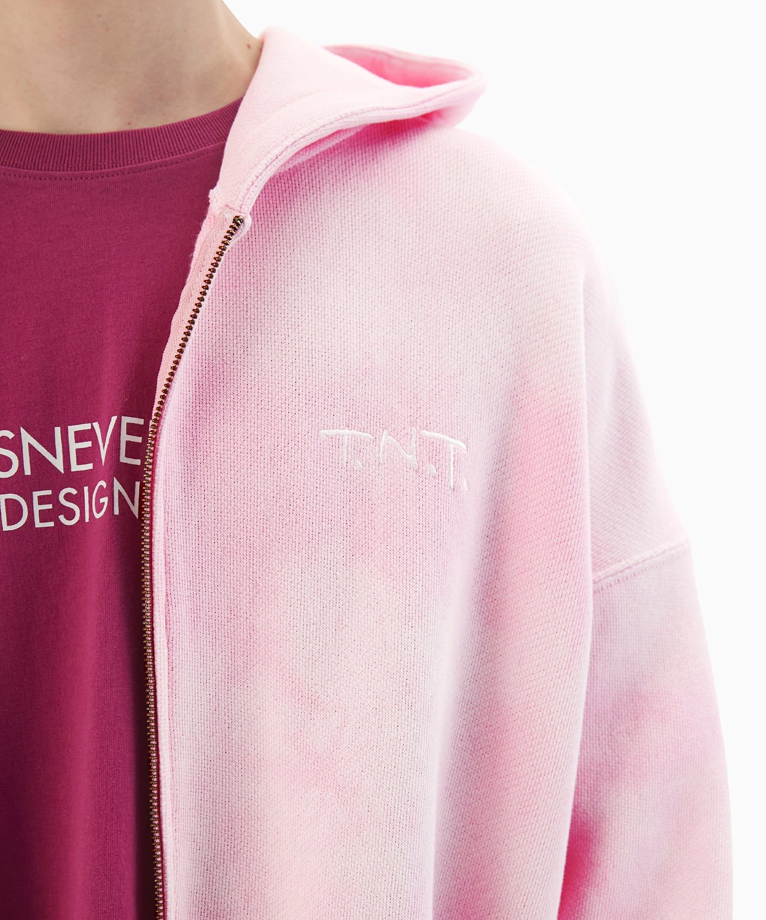 【THISISNEVERTHAT】Hooded Zip Up Sweater Pink MUSINSA | thisisneverthat® Hooded Zip Up Sweater Pink