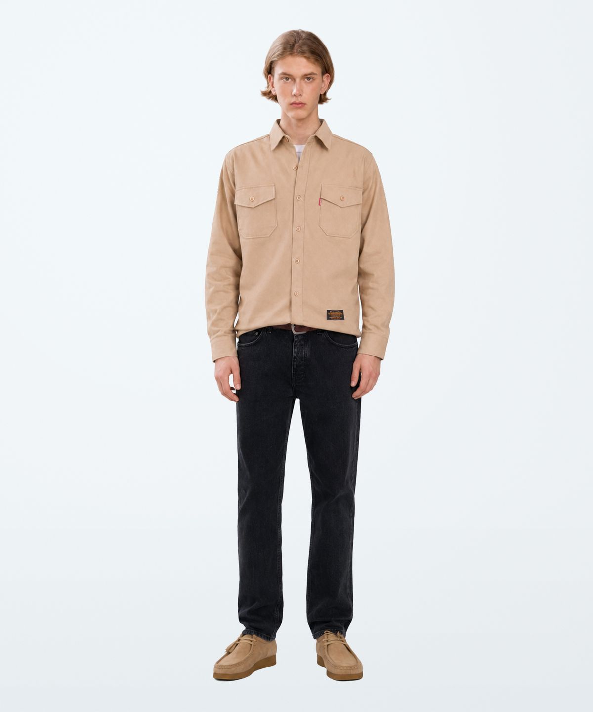 언더에어(UNDERAIR) COTTON WORK SHIRTS - BEIGE