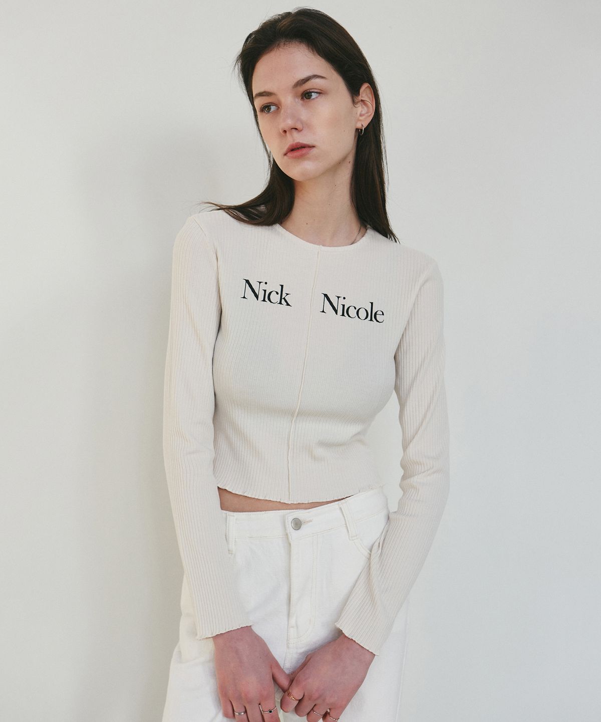 닉앤니콜(NICK&NICOLE) NICOLE SIGNATURE SLIM KNIT_CREAM