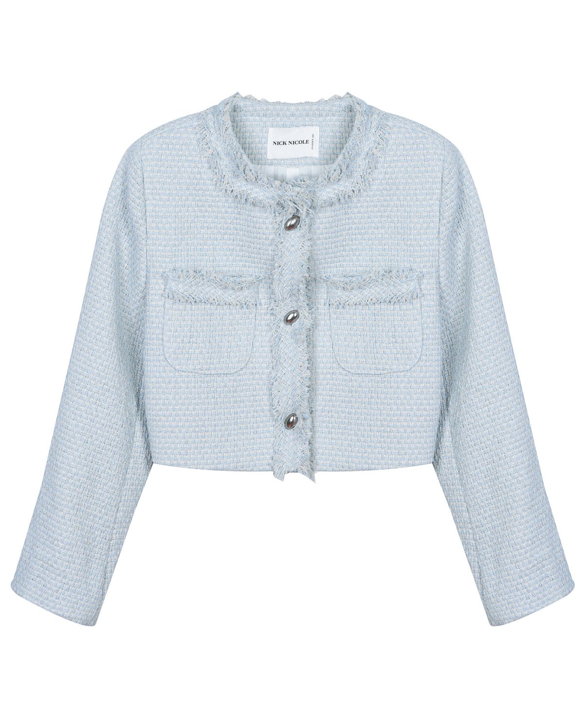 닉앤니콜(NICK&NICOLE) CHARLOTTE CROP TWEED JACKET_SKY BLUE