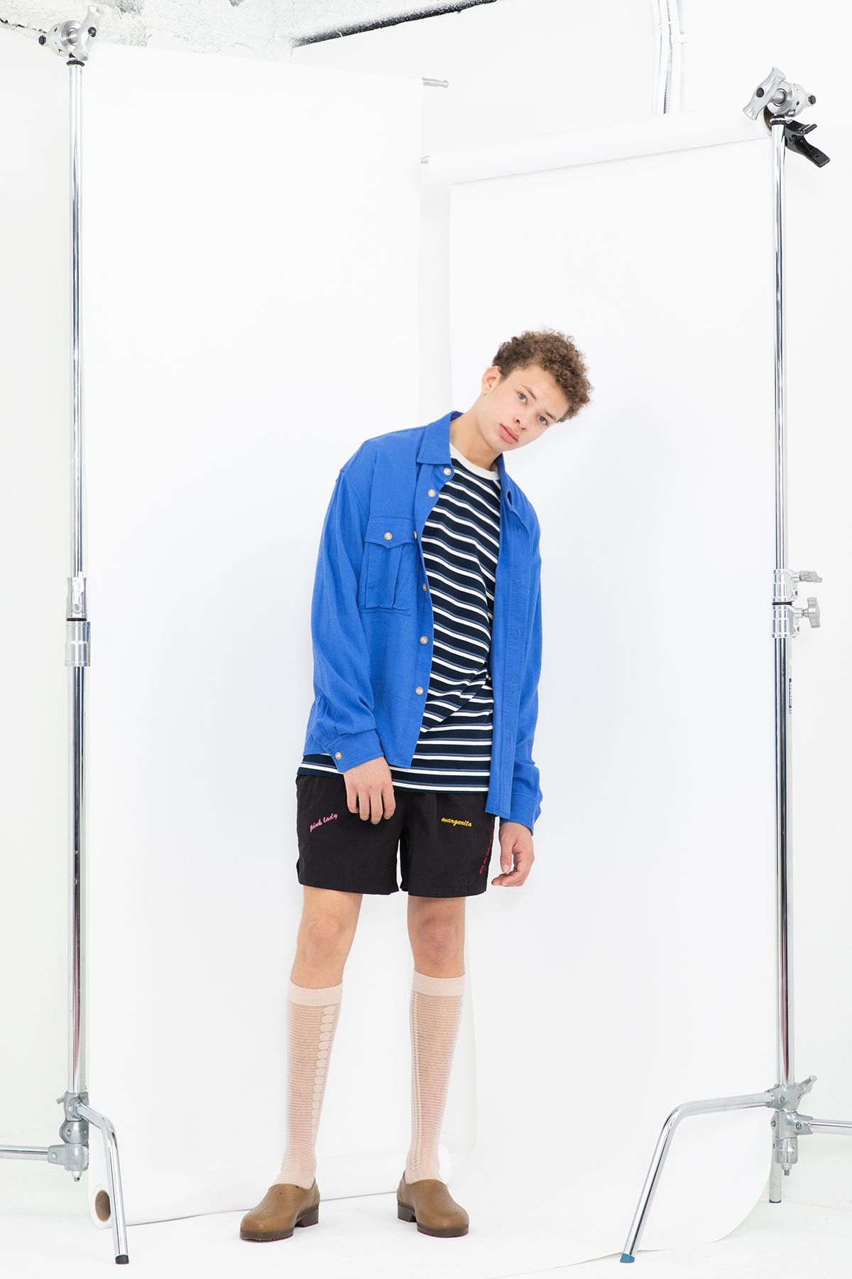 벌스데이수트(BIRTHDAYSUIT) STRIPE RINGER T-SHIRT (NAVY)