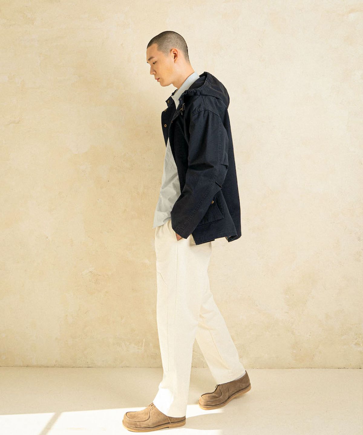 아우로(OURO) MEN PATCHED TAPERED PANTS [ CHALK ]