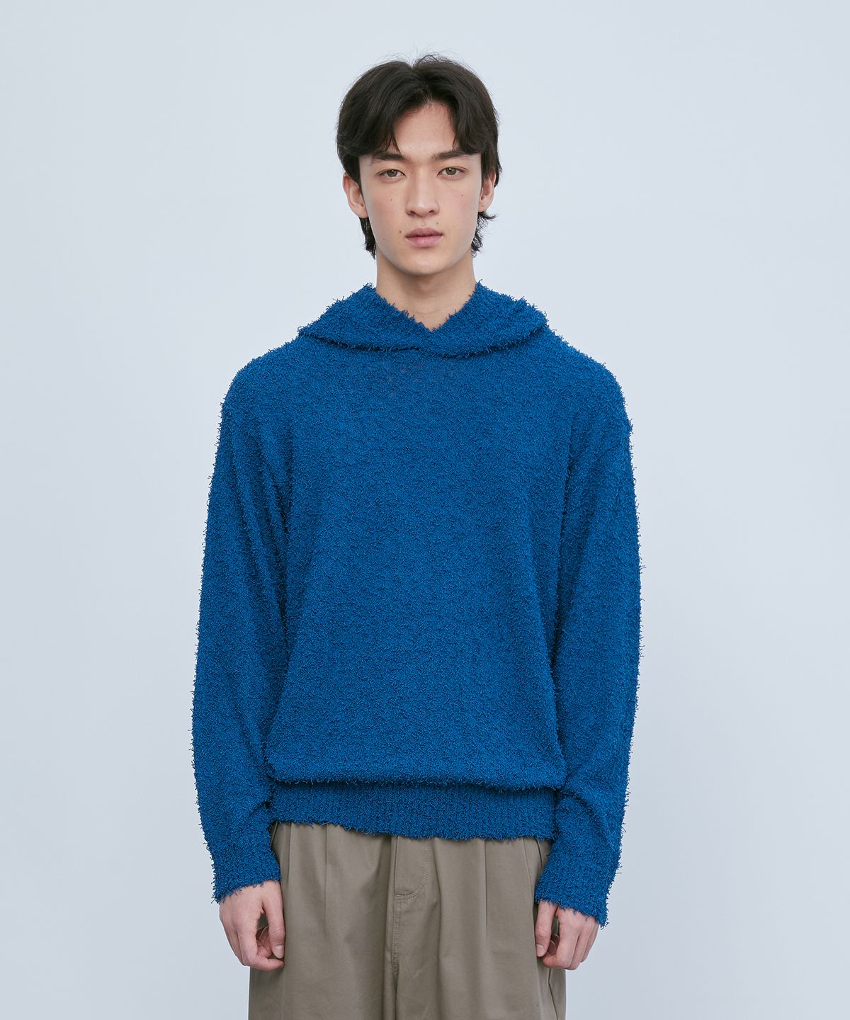 니티드(KNITTED) 테일 후디 니트  CLASSIC BLUE