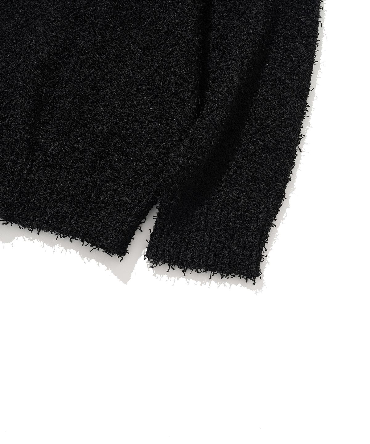 니티드(KNITTED) 테일 후디 니트 BLACK