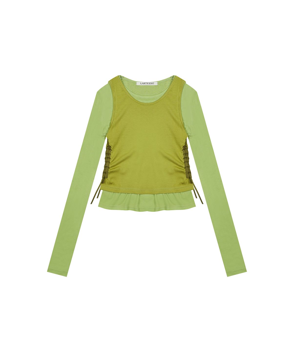라티젠(LARTIGENT) L2 LAYERED T-SHIRT(LIGHT GREEN)