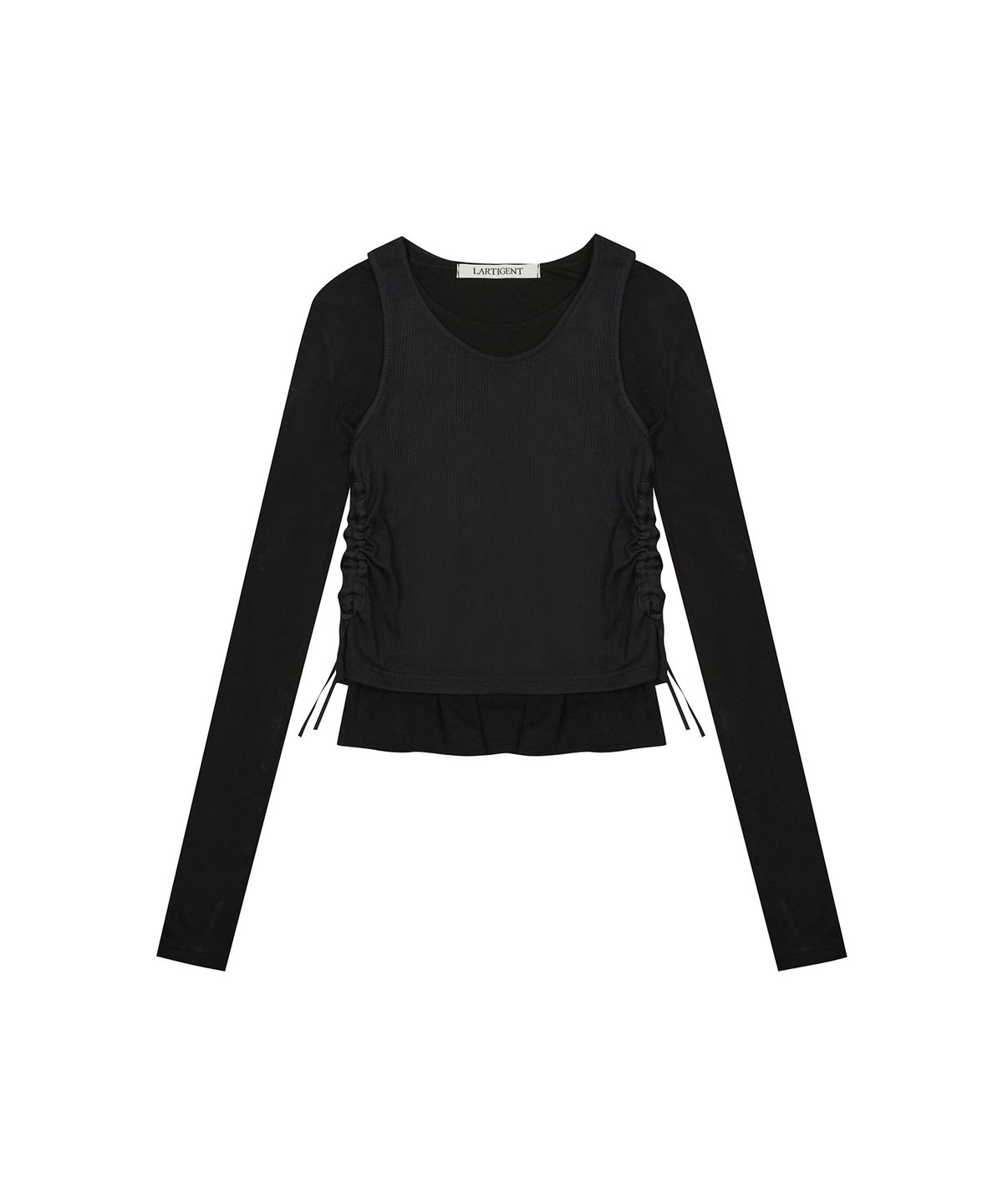라티젠(LARTIGENT) L2 LAYERED T-SHIRT(BLACK)