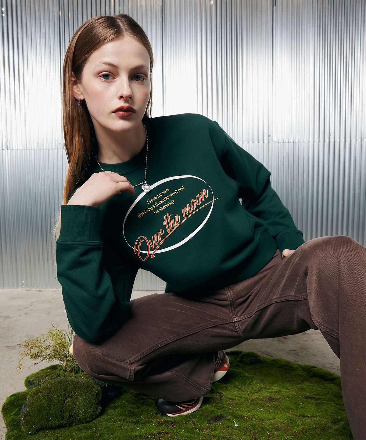 라티젠(LARTIGENT) L2 CIRCLE OVER SWEATSHIRT(GREEN)