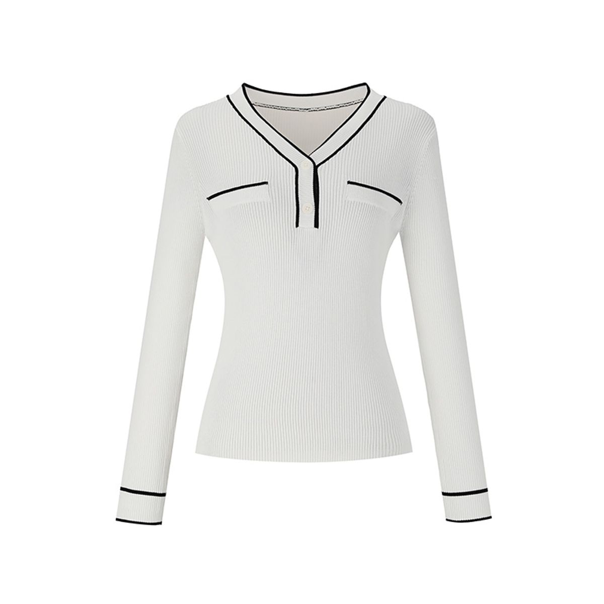 숲(SOUP) 브이넥 라인 배색 니트(SZ3LK80)