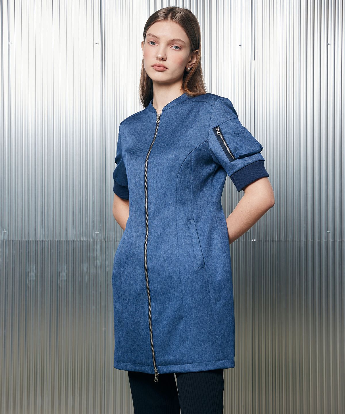 라티젠(LARTIGENT) L2 ZIP UP DRESS(BLUE)