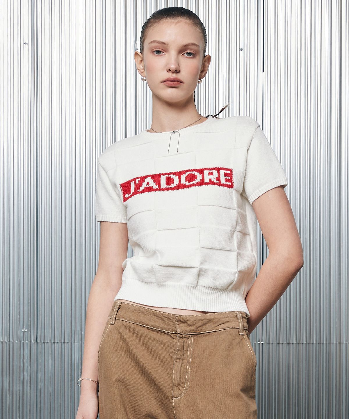 라티젠(LARTIGENT) L2 SQUARE SHORT SLEEVE KNIT(IVORY)