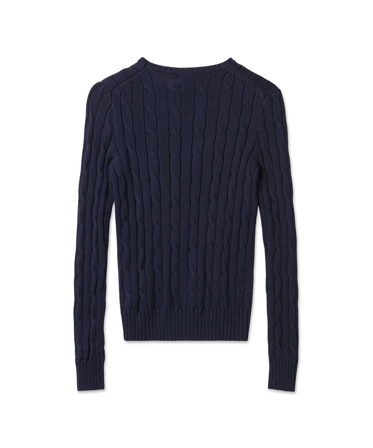 폴로 랄프 로렌(POLO RALPH LAUREN) W 케이블 니트 코튼 크루넥 스웨터 - 블루