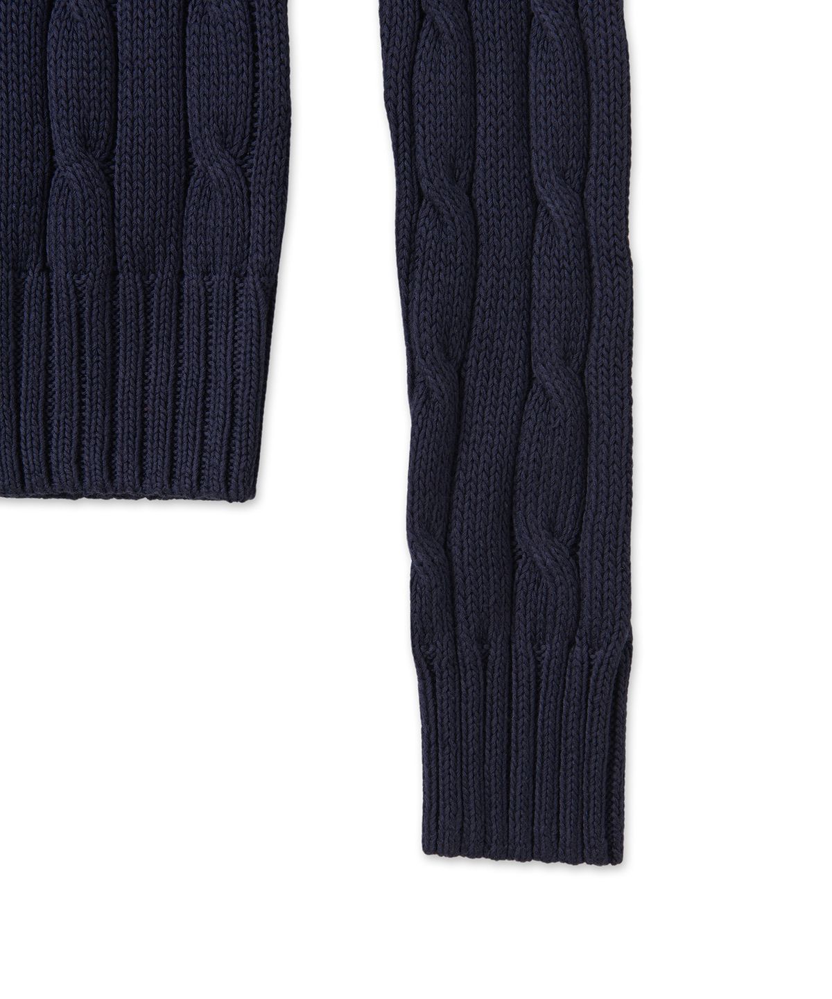 폴로 랄프 로렌(POLO RALPH LAUREN) W 케이블 니트 코튼 크루넥 스웨터 - 블루