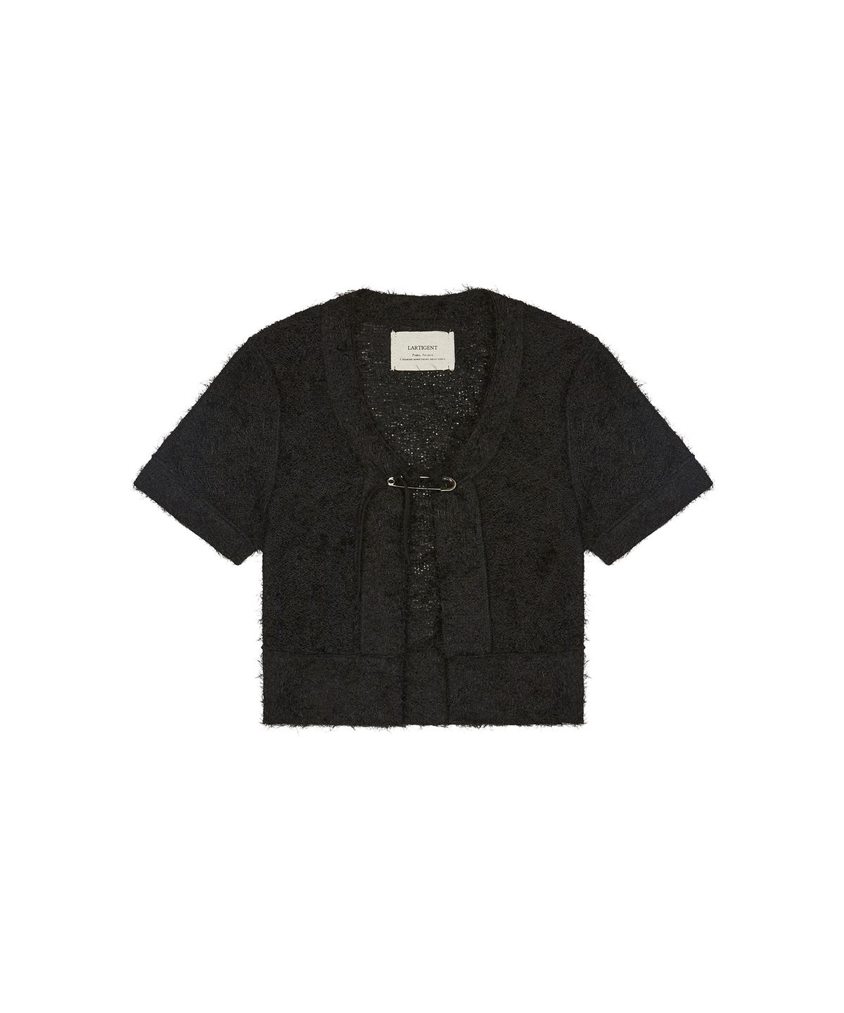 라티젠(LARTIGENT) L2 ANGORA CROP CARDIGAN(BLACK)
