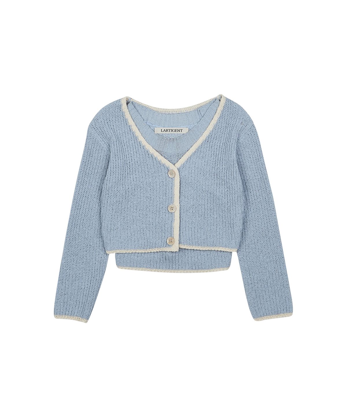 라티젠(LARTIGENT) L2 LINE CARDIGAN SET(SKY BLUE)