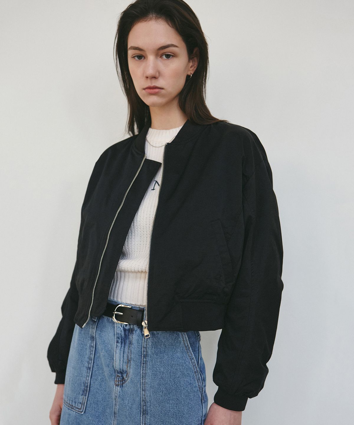 닉앤니콜(NICK&NICOLE) NICOLE VOLUME BOMBER BLOUSON_BLACK
