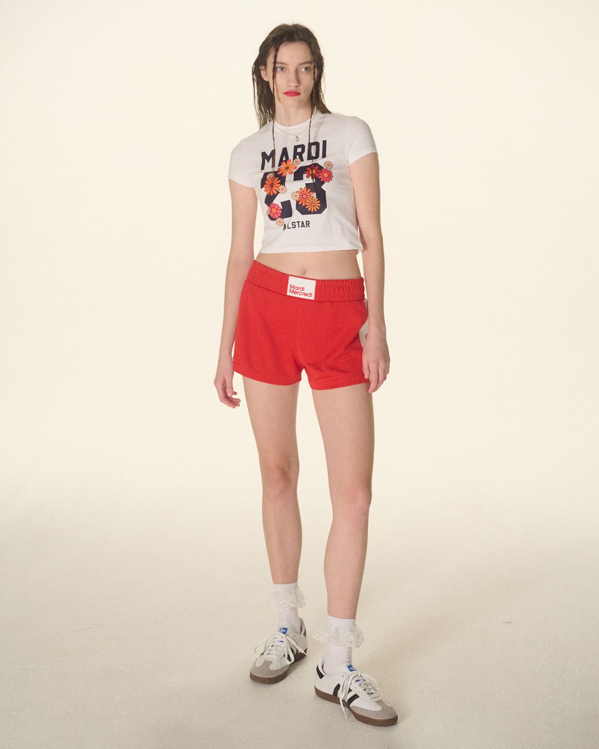 마르디 메크르디(MARDI MERCREDI) CROPPED TSHIRT NUMERO 23_WHITE NAVY