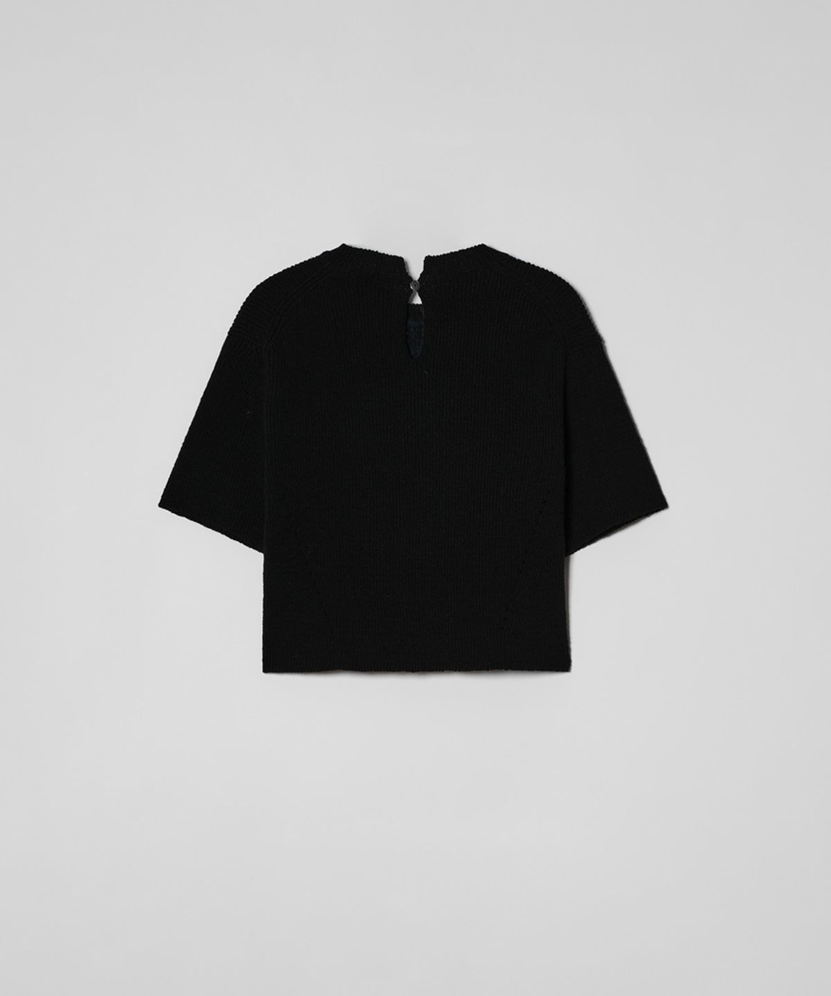 이안조(EAN JO) HALF SLEEVE KNIT TOP (BLACK)
