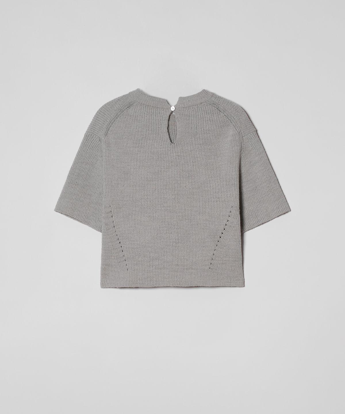 이안조(EAN JO) HALF SLEEVE KNIT TOP (LIGHT GREY)