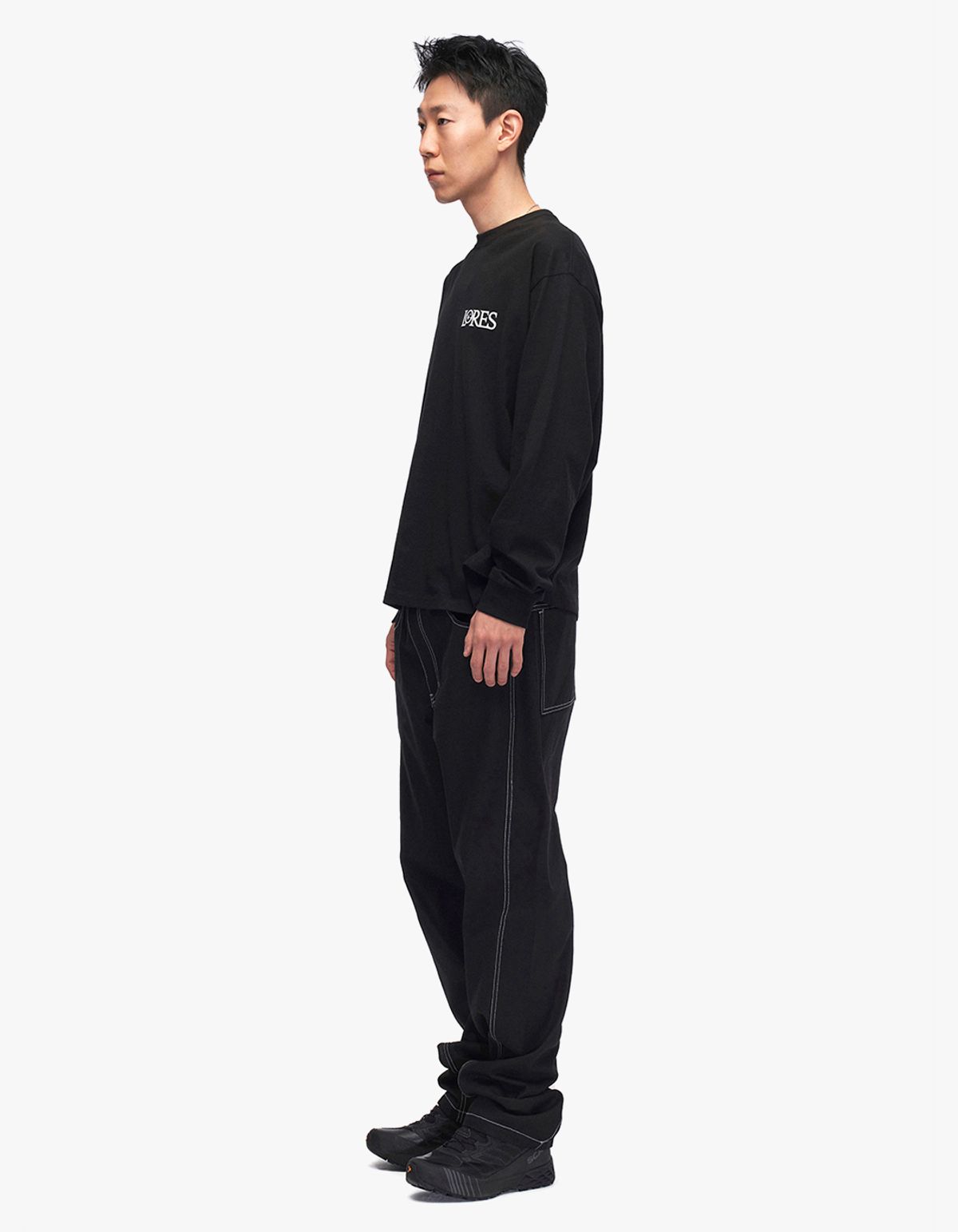 로어즈(LORES) Twisted Leg Trousers - Black