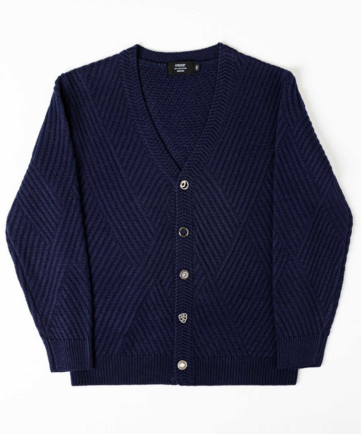 스트라이크(STRIKE) Multibutton Cardigan Knit (NAVY)