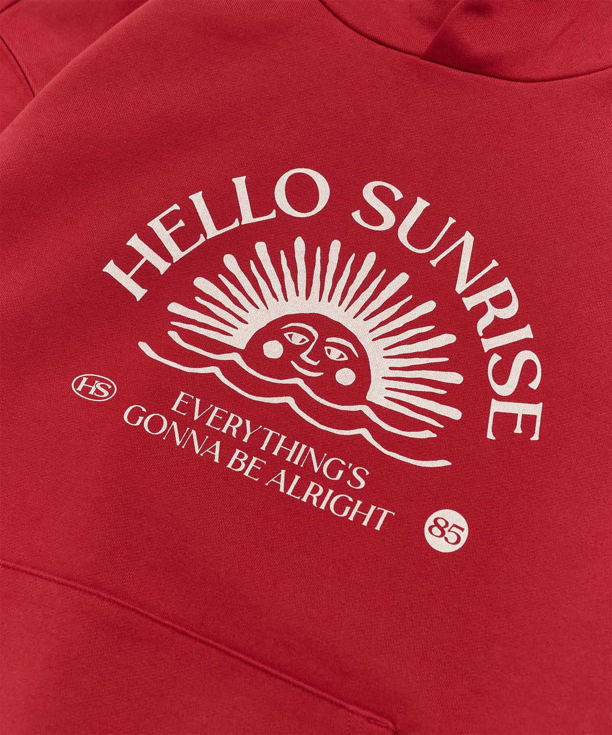 헬로 선라이즈(HELLO SUNRISE) HS Arch Logo Hoodie (Vintage Red)